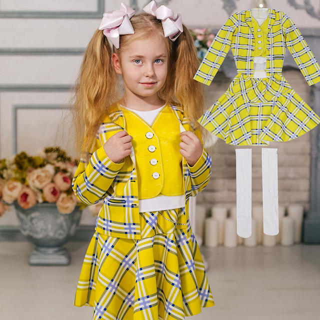 Meninas adolescentes clueless cher horowitz traje 2 peça roupa